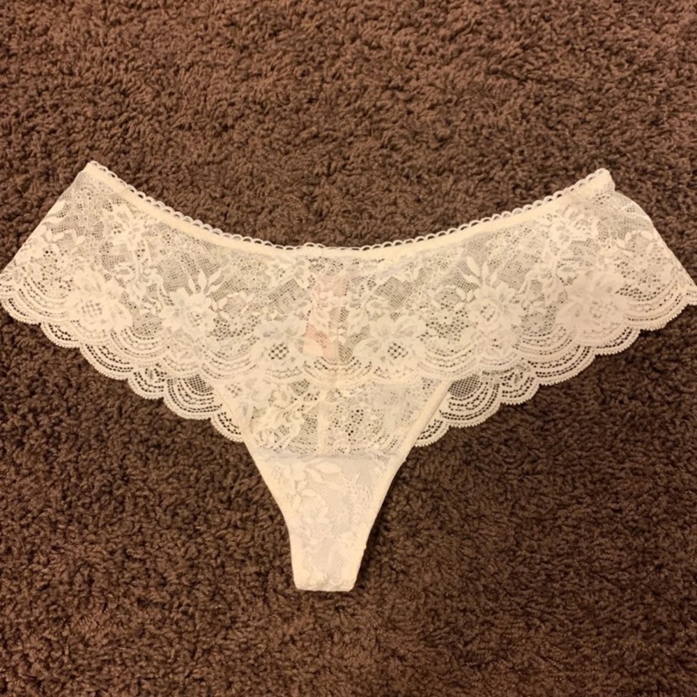 Victoria secret white lace thong